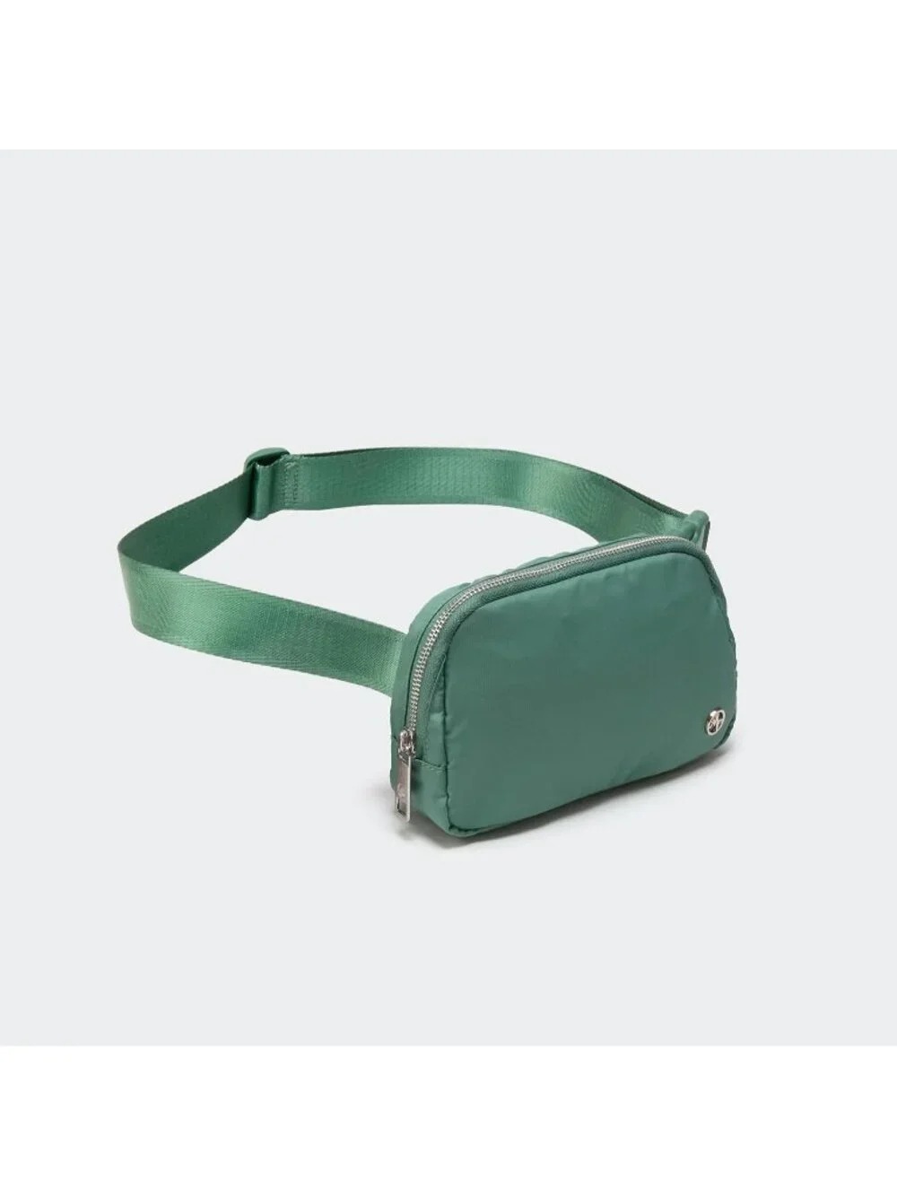 Men's Eucalyptus Green Crossbody Belt Bag Wide Zipper Adjustable Strap 3-Pockets